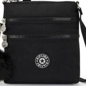 Kipling Alvar Extra Small Mini Bag Black Crossbody Purse Multizipper Pouches